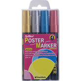 Artline Poster Marker | Metallic Colors 2.0mm | 4-Pack